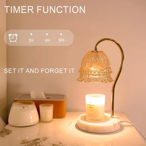 Miniatura 4 de Lámpara calentadora de velas TUOTGOYEZ con temporizador y regulador, lámpara calentadora de velas eléctrica con 2 bombillas para velas perfumadas