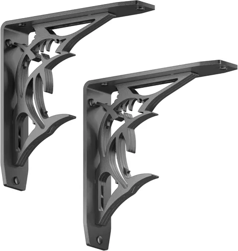 Miniatura 17 de Starby Angel Oak - Kit de soporte de estante resistente, 8 x 8 pulgadas, juego de dos soportes de metal para estanterías, estantes de madera, repisa