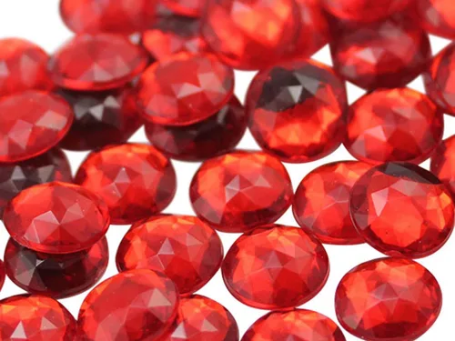 Miniatura 24 de Joyas de diamantes de imitación acrílicos redondos con parte trasera plana de 0.709 in, adornos de gemas de plástico para cosplay, disfraces