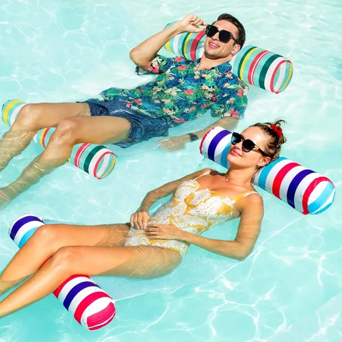 Miniatura 12 de FindUWill Paquete de 2 flotadores de tela para piscina de agua, XL, hamacas inflables multiusos para agua (silla, silla de descanso, hamaca, (01)