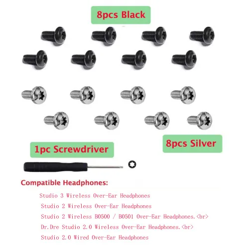 Miniatura 2 de Reemplazo de tornillos para diadema Studio 3, Beats Studio 3 piezas de repuesto para auriculares Beats Studio 2.0 con cable/inalámbricos