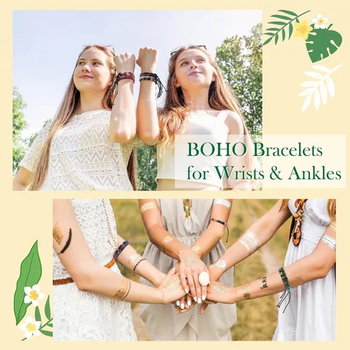 Miniatura 7 de Zalmoxe Woven Friendship Bracelets Braided Bracelets Bulk Adjustable Handmade Woven String Colorful Wrap Bracelets Pack for Women Teens
