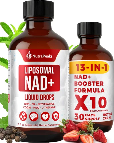 Suplemento líquido NAD+ - Suplemento NAD+ de 1000 mg, NAD+ Nicotinamida Riboside Resveratrol Suplementos con PQQ, NAD+ Berry Flavor Sticks para