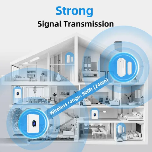 Miniatura 7 de Sistema de timbre inalámbrico para puertas Daytech - Alcance largo de 800 pies, 20 melodías, 5 niveles de volumen ajustables, 4 sensores + 1 4