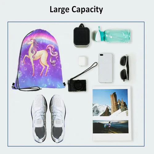 Miniatura 3 de Beabes Acuarela Unicornio Cordón Bolsas Mochila Gimnasio Saco, Multi-a66, Mochilas de viaje
