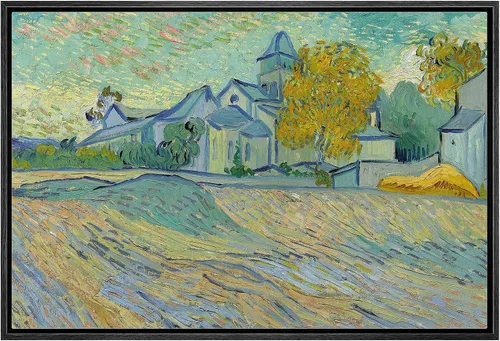 Miniatura 37 de Van Gogh - Lienzo con diseño giclée de olivos con cielo amarillo y sol, arte de pared de galería, estirado y enmarcado, listo para colgar, 24 x 36