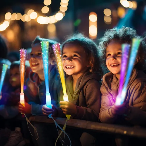 Miniatura 2 de SHQDD 28 varitas de fibra brillante, varitas de luz LED, suministros de fiesta que brillan en la oscuridad, varitas de fibra óptica, palos Color-28