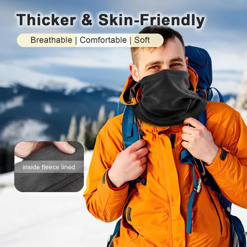 Miniatura 3 de Máscara de esquí, pasamontañas, máscara facial para hombre, ajustable, reutilizable, resistente al viento, cubierta facial, bufanda para hombres
