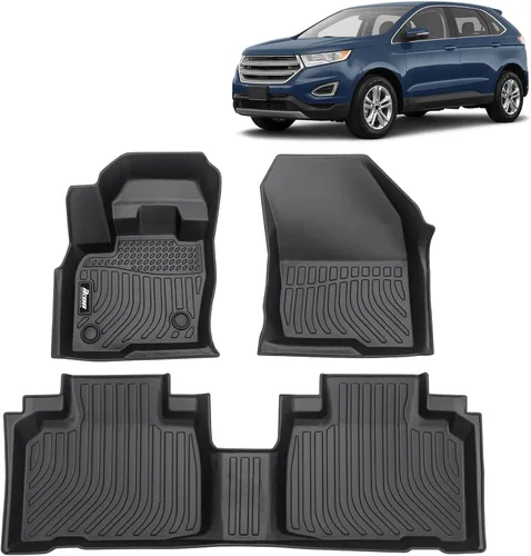 Miniatura 48 de FREEMOTOR802 Compatible con Ford Maverick 2.5L híbrido 2022-2025, alfombrillas de piso negras moldeadas en 3D, protección para 1ª y 2ª fila