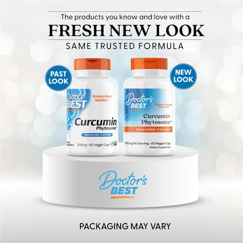 Miniatura 2 de Suplemento nutricional de curcumina fitosomada, marca Doctor 's Best, con cápsulas vegetarianas Meriva, DRB-00225, 1, 1