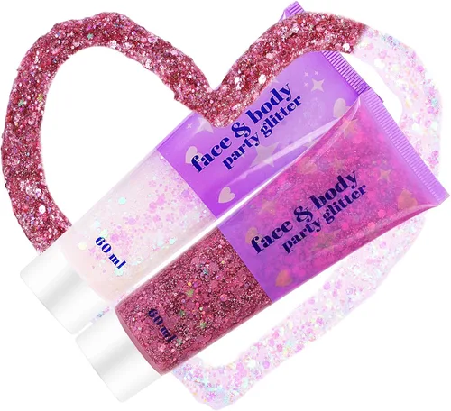 Miniatura 2 de Brillantina gruesa y fina mezclada con gel para cantantes, conciertos, rave, fiesta, maquillaje, secado rápido y de larga duración, lentejuelas