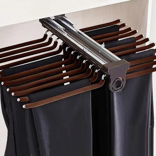 Miniatura 8 de Barra de armario extraíble, Rodamiento de 83.8 lbs retráctil Valet Rod, Carril de ropa extraíble de aleación de aluminio, Carril deslizante