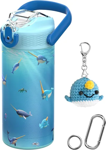 Miniatura 18 de MYFOREST - Botella de agua aislada para niños de 14 onzas / 13.5 fl oz, forro sin olor, 3D Touch No Plastic Taste, Surgical Steel - No Chemical
