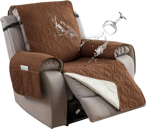 Miniatura 24 de Genina - Funda impermeable para sillón reclinable de dos plazas, funda antideslizante para sofá, funda para sofá reclinable de 2 plazas, funda