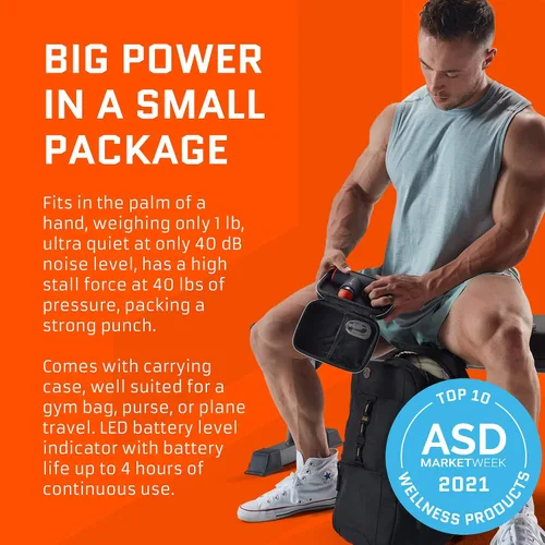 Miniatura 2 de JAWKU Muscle Blaster Mini pistola de masaje de percusión inalámbrica, estimulación de mano recargable, vibración ultra silenciosa y masajeador