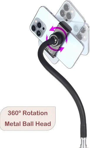 Miniatura 2 de Soporte de trípode de suelo, trípode alto retráctil de cuello de cisne ajustable de 7.2 pies para iPhone 12 Pro Max, iPhone 11 Pro Max, iPhone Xs