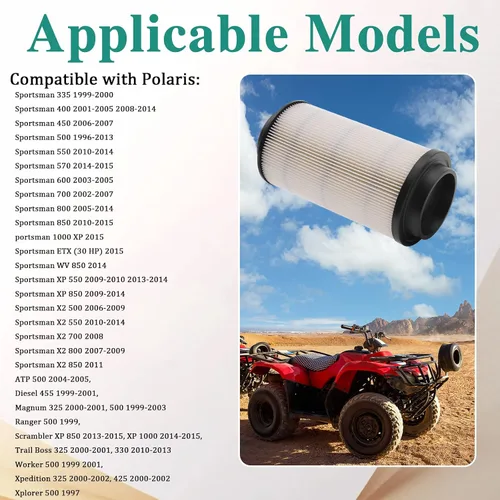 Miniatura 7 de 7080595 Filtro de aire 2520799 3084963 Filtro de aceite para Polaris Sportsman 335 400 450 500 EFI HO Magnum 325 2x4 500 4x4 Trail Blazer 330 Trail