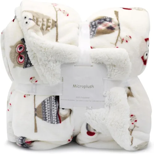 Miniatura 32 de UKELER - Manta Boho Sherpa 60" x 50" - Mantas de franela suaves y esponjosas para cama/sofá/oficina/camping A-bohemio