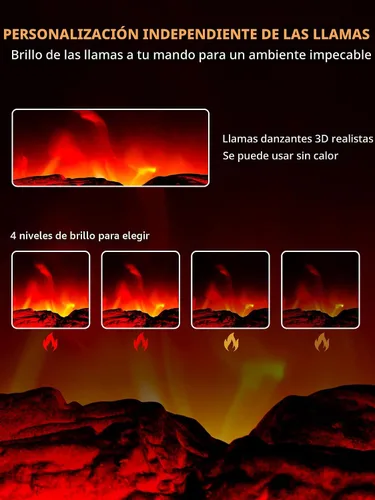 Miniatura 2 de Calentador de Chimenea Eléctrica de 22 pulgadas Chimenea Independiente Estufa Chimenea Infrarroja RealSmart con Efecto de Llama 3D, Control Remoto