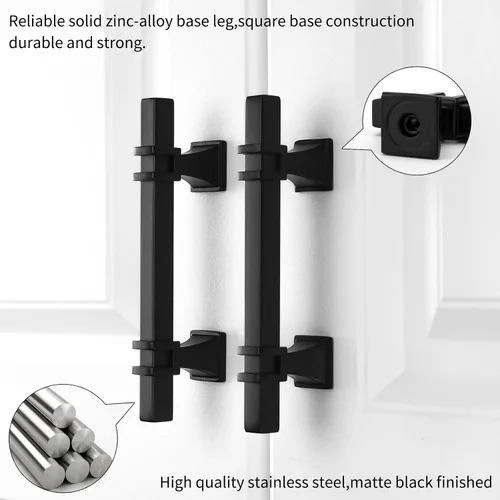 Miniatura 2 de Goldenwarm Paquete de 5 tiradores de gabinete negros de 3 pulgadas de aleación de zinc negro mate para gabinete, manijas de tocador, cajones