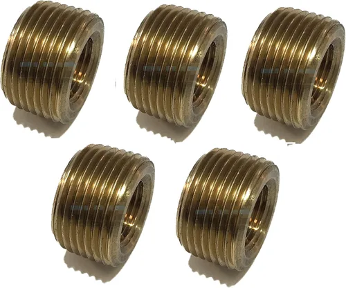 Miniatura 3 de Buje de cara reductora de latón 3/4 "macho NPT X 3/8" hembra NPT combustible/aire/agua/aceite/gas WOG (cantidad 01)