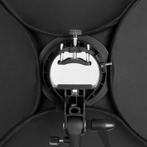 Miniatura 4 de Godox Caja de luz de 24 x 24 pulgadas con soporte de montaje Bowens tipo S, kit de soporte de flash para flash de cámara, luz rápida, estudio