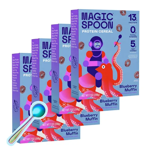 Miniatura 13 de Cereal Magic Spoon - Paquete de 4 piezas de sabores surtidos - Cereal para el desayuno keto, sin gluten y sin granos, bajo en carbohidratos, alto