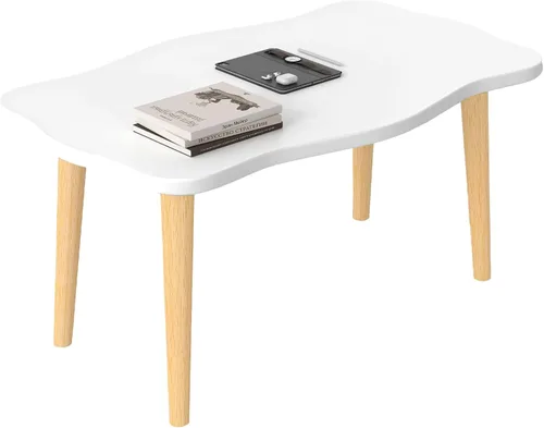 Miniatura 17 de Mesa de café Funecy Mesa baja con patas robustas de madera maciza, mesa de piso para sentarse en el suelo, almacenamiento y muebles para sala