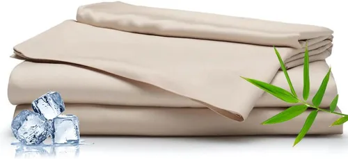Miniatura 15 de ACCURATEX Sábanas refrescantes tamaño King: viscosa hecha de bambú, juego de sábanas frescas y sedosas para cama tamaño King, sábanas súper suaves