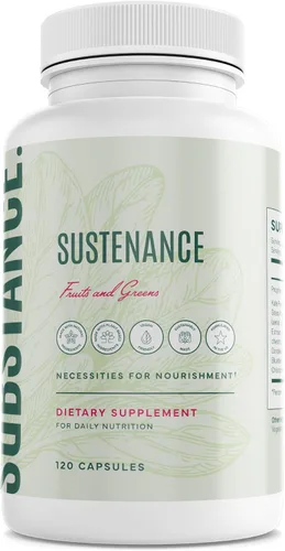 SUBSTANCE. - Nature's Sustenance - Suplemento diario de verduras, frutas y verduras - Cápsulas de vitaminas superalimentos - Mejora la energía, la