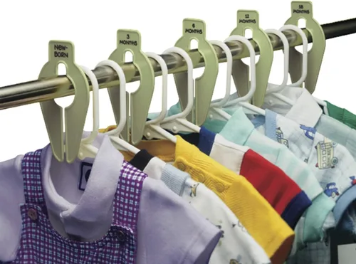 Miniatura 3 de Baby Buddy Size-It Separadores organizadores para perchas de armario de niños y bebes, Paquete de 1, Blanco