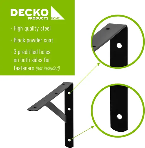 Miniatura 5 de Decko Products 49138-10 - Soporte de estante resistente, 8.5 x 11.25 pulgadas, paquete de 10, color negro
