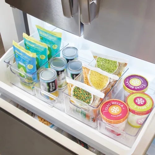 Miniatura 6 de InterDesign iDesign - Contenedor organizador de plástico para refrigerador y congelador con asas integradas, 10 x 5 x 6 pulgadas, transparente