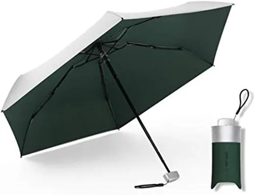 Mini paraguas de viaje actualizado a prueba de viento, ligero y compacto, portátil, al aire libre, paraguas plegable UV para hombres, mujeres y