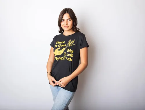 Miniatura 7 de Camiseta sarcástica divertida para mujer con texto en inglés There Goes My Last Flying F*ck