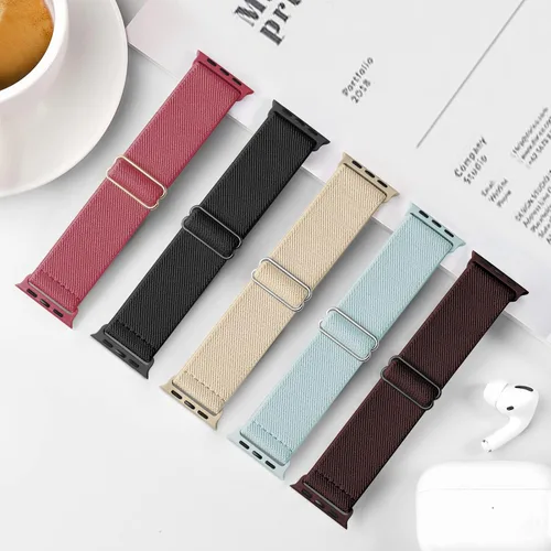 Miniatura 4 de 5 Pack de bandas elásticas de nylon compatibles con Apple Watch de 40 mm, 41 mm, 42 mm, 44 mm, 45 mm, 46 mm, 49 mm, 38 mm para mujeres y hombres