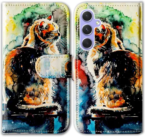 Miniatura 36 de Bcov Funda para Galaxy A54, diseño de pájaro negro y verde con tapa para teléfono con ranura para tarjeta y soporte para Samsung Galaxy A54 5G