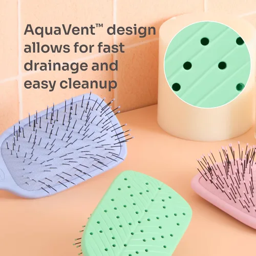 Miniatura 7 de Wet Brush Go Green - Cepillo desenredante de pelo grueso, cerdas IntelliFlex ultrasuaves con AquaVent - Afloja suavemente los nudos mientras