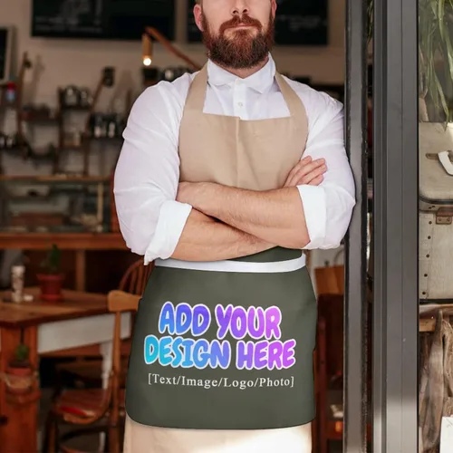Miniatura 100 de AXKEUDO Delantal personalizado con bolsillos, delantales de cintura para camarera para cocinar en casa, restaurante, servir trabajo