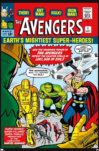 Miniatura 9 de Trends International Marvel Comics Avengers #1 - Póster de pared, 34 pulgadas de largo x 22.4 pulgadas, versión enmarcada en madera de granero