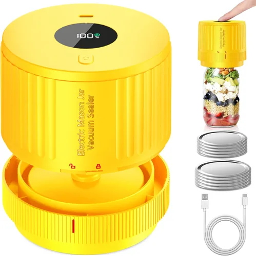 Miniatura 7 de LOVE MOMENT Kit de sellado al vacío de tarro de masón eléctrico para boca ancha y tarro de masón de boca regular, color azul