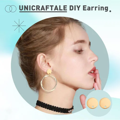 Miniatura 6 de UNICRAFTALE 4 aretes tipo dormilona de acero inoxidable con tuercas de 0.031 in (20 pares) de acero inoxidable con tuerca de 0.031 in, aretes
