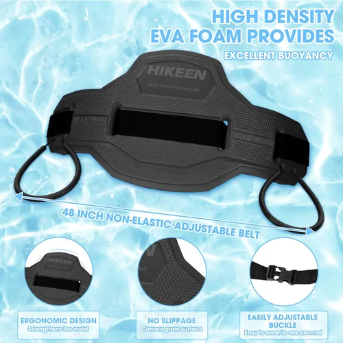 Miniatura 5 de Cinturón flotante para natación, aeróbicos acuáticos con correas de fijación, cinturón de flotación para piscina, fitness y terapia de entrenamiento