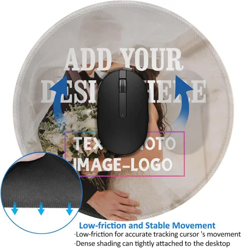 Miniatura 3 de OHORTEB Alfombrilla de ratón personalizada con foto, tapete de escritorio para laptop con imagen personalizada y texto, almohadilla de escritorio