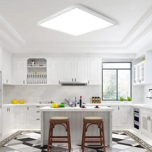 Miniatura 3 de Lámpara LED de Techo Empotrada, 2800K Blanco Cálido, 12 pulgadas 24W, 3200LM, Luminaria de Panel Plano Delgado, Lámpara de Techo Cuadrada Moderna