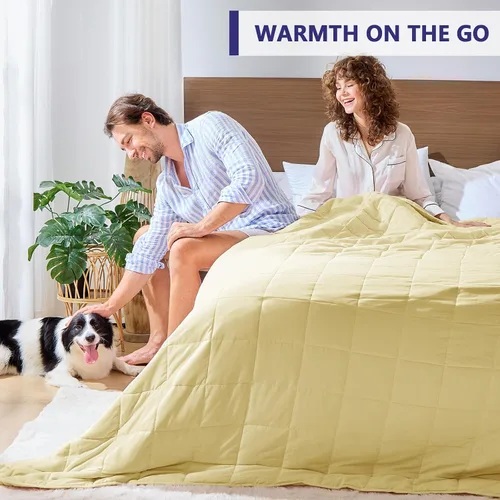 Miniatura 163 de Yescool - Manta con peso para adultos (15 libras, 60 x 80 pulgadas, azul), manta de enfriamiento pesada para dormir, 140-160 libras, manta