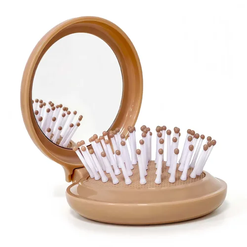 Miniatura 8 de Cepillo de pelo con espejo, juego de espejo compacto y mini cepillo de pelo, cepillo plegable para mujer, regalos para mujer, verde