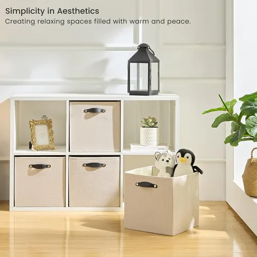 Miniatura 2 de Cajas Organizadoras de Cubo de Almacenamiento Organizador de Cubby de Tela 7.7 oz/yd² para Estante, Estantería, Clóset, Armario, Guardarropa