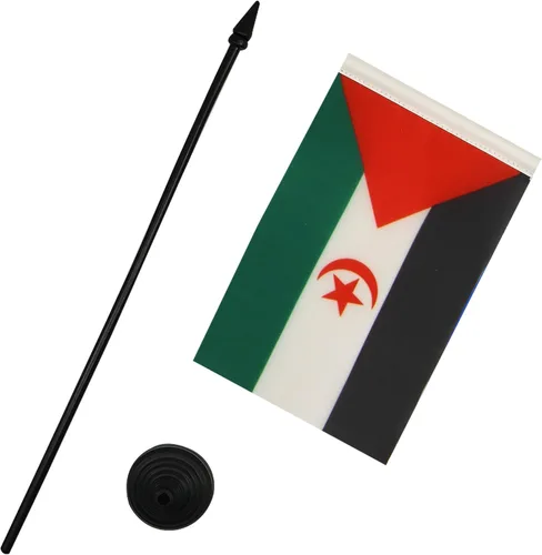 Miniatura 33 de AZ FLAG Sierra Leone Bandera de mesa 5'' x 8'' - Bandera de escritorio de Sierra Leona 21 x 14 cm - Bastón y base de plástico negro