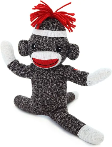 Miniatura 3 de Plushland Adorable mono calcetín de 8 pulgadas de alto, suave y realista, juguete de peluche de punto, para niños, bebés, adolescentes, niñas